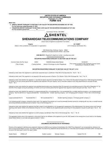 Thumbnail Shentel 10-K Annual Report 2021