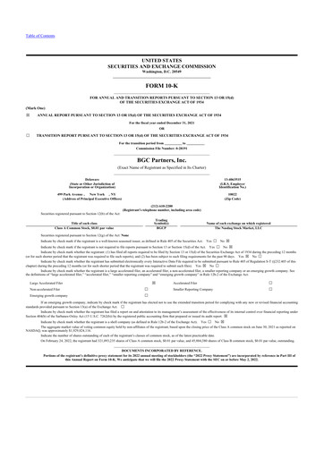 Thumbnail BGC Group
 10-K Annual Report 2021