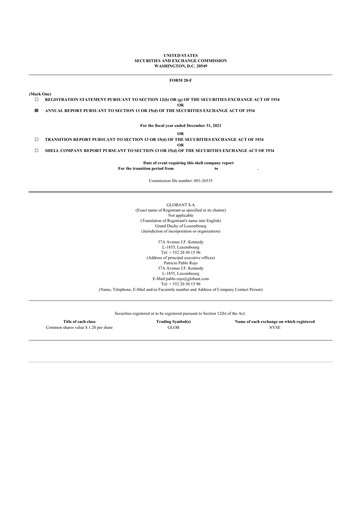 Thumbnail Globant 20-F Annual Report 2021