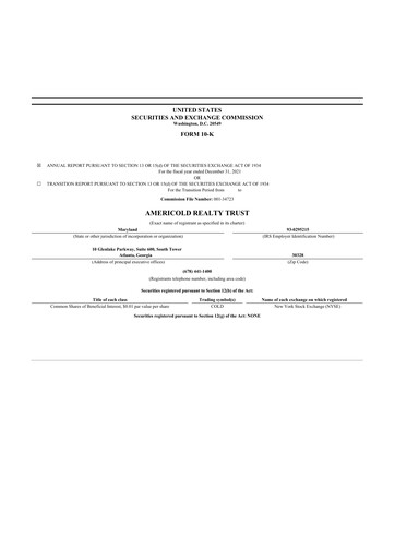 Thumbnail Americold 10-K Annual Report 