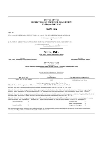 Vorschaubild Seer Inc 10-K Jahresbericht 2021