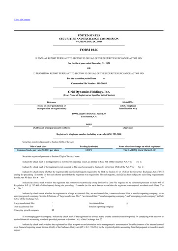 Thumbnail Grid Dynamics 10-K Annual Report 2021