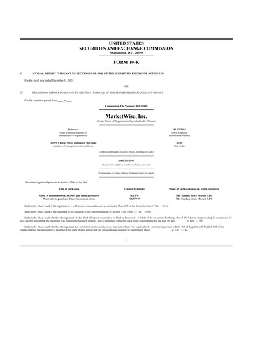 Thumbnail MarketWise 10-K Annual Report 2021