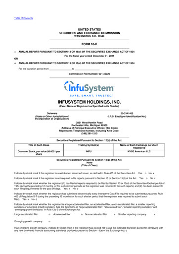 Thumbnail InfuSystem 10-K Annual Report 2021
