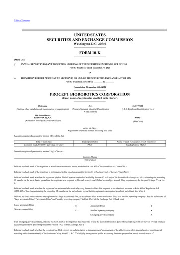 Thumbnail PROCEPT BioRobotics 10-K Annual Report 2021