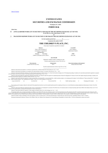 Thumbnail The Children's Place
 10-K Annual Report 2021