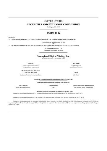 Vorschaubild Stronghold Digital Mining 10-K Jahresbericht 2021