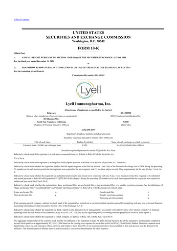 Thumbnail Lyell Immunopharma 10-K Annual Report 2021