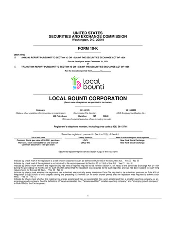 Thumbnail Local Bounti 10-K Annual Report 2021