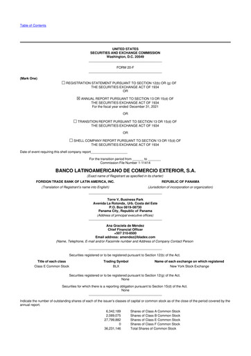 Thumbnail Bladex 20-F Annual Report 2021