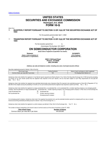 Thumbnail ON Semiconductor 10-Q Quarterly Report FY2022 