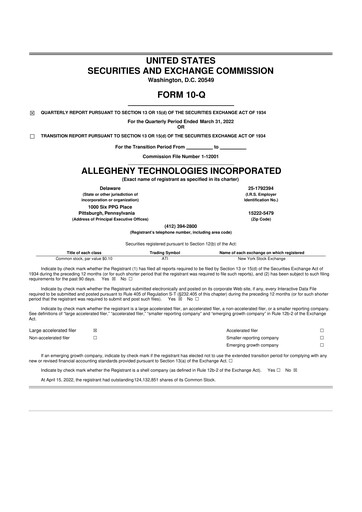 Thumbnail ATI Inc.
 10-Q Quarterly Report FY2022 