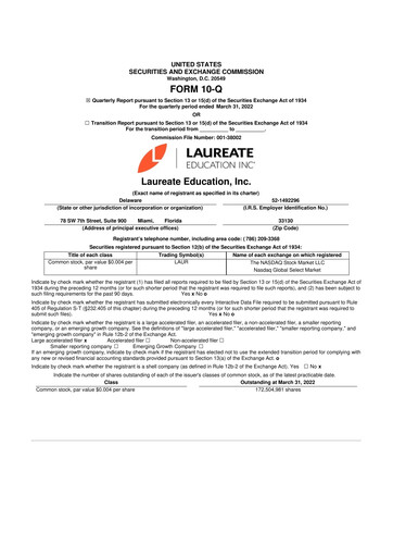 Thumbnail Laureate Education
 10-Q Quarterly Report FY2022 