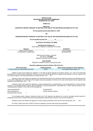 Thumbnail Grid Dynamics 10-Q Quarterly Report FY2022 