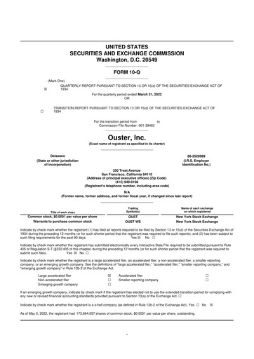 Thumbnail Ouster 10-Q Quarterly Report FY2022 