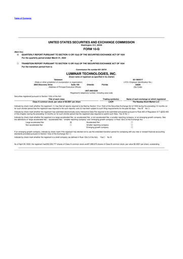Thumbnail Luminar Technologies 10-Q Quarterly Report FY2022 