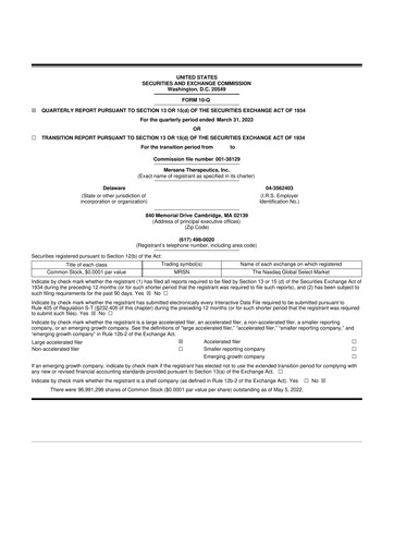 Thumbnail Mersana Therapeutics 10-Q Quarterly Report FY2022 