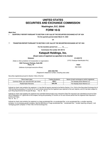 Thumbnail Katapult Holdings 10-Q Quarterly Report FY2022 