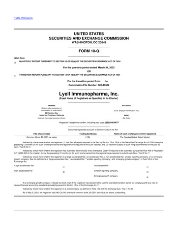 Thumbnail Lyell Immunopharma 10-Q Quarterly Report FY2022 