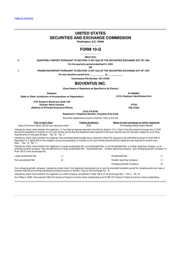 Miniature Bioventus 10-Q Rapport trimestriel 2022 