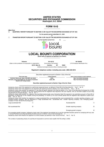 Thumbnail Local Bounti 10-Q Quarterly Report FY2022 