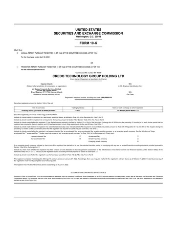 Thumbnail Credo Technology 10-K Annual Report 2022