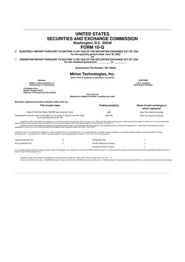 Thumbnail Mirion Technologies 10-Q Quarterly Report FY2022 