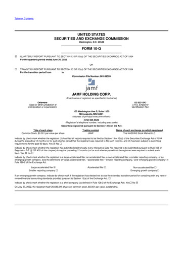 Thumbnail Jamf 10-Q Quarterly Report FY2022 