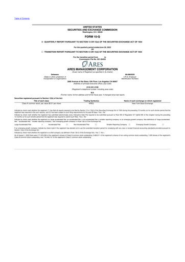 Vorschaubild Ares Management
 10-Q Quartalsbericht 2022 