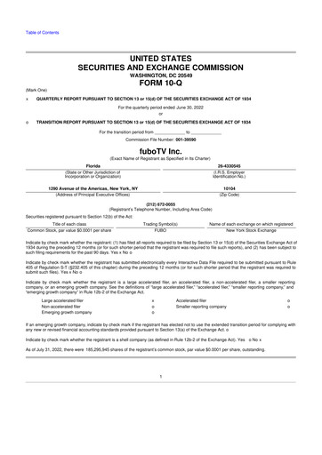 Thumbnail fuboTV 10-Q Quarterly Report FY2022 