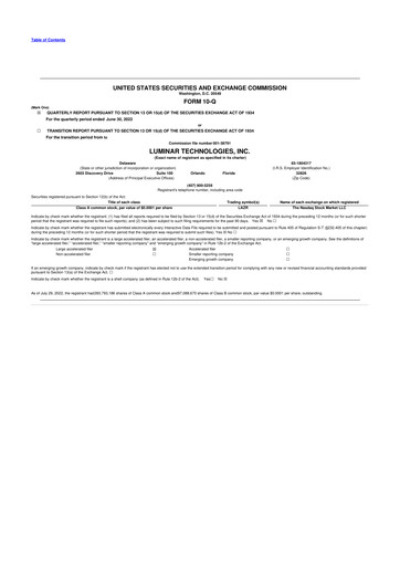 Thumbnail Luminar Technologies 10-Q Quarterly Report FY2022 