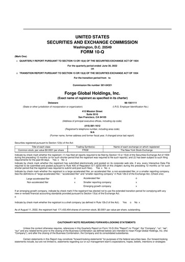 Thumbnail Forge Global 10-Q Quarterly Report FY2022 