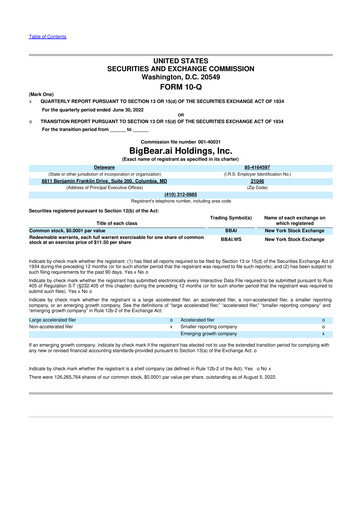 Thumbnail BigBear.ai 10-Q Quarterly Report FY2022 