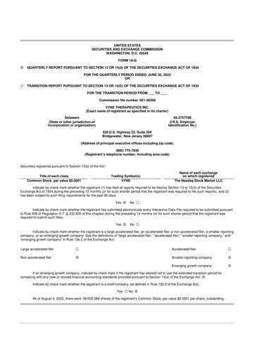 Vorschaubild VYNE Therapeutics 10-Q Quartalsbericht 2022 