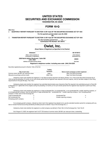 Thumbnail Owlet, Inc. 10-Q Quarterly Report FY2022 