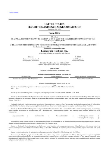 Vorschaubild Lumentum 10-K Jahresbericht 2022