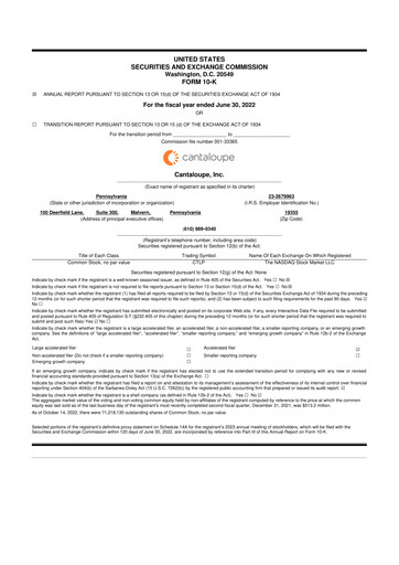 Thumbnail Cantaloupe 10-K Annual Report 