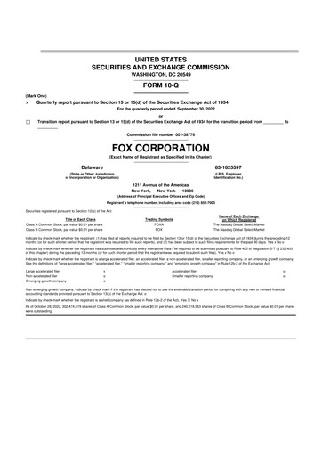 Thumbnail Fox Corporation 10-Q Quarterly Report FY2023 
