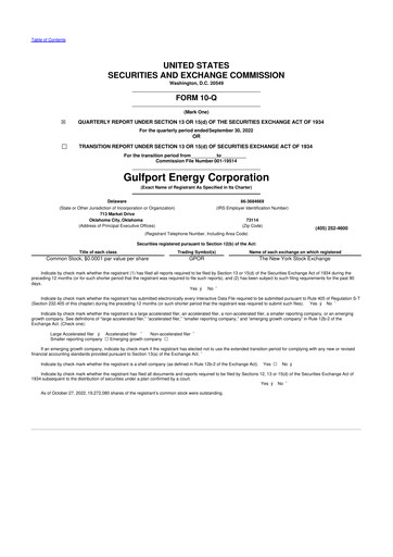 Thumbnail Gulfport Energy 10-Q Quarterly Report FY2022 