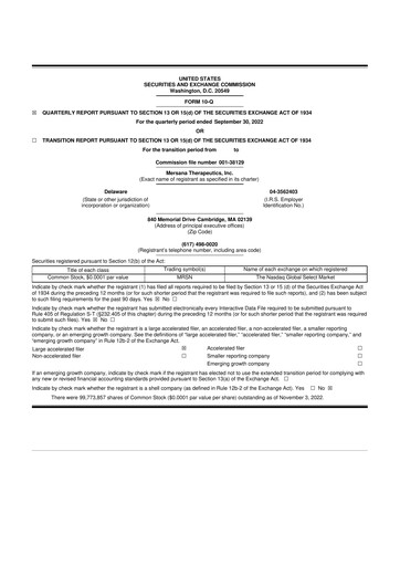 Thumbnail Mersana Therapeutics 10-Q Quarterly Report FY2022 