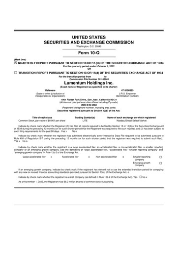 Thumbnail Lumentum 10-Q Quarterly Report FY2023 