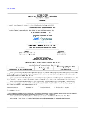 Thumbnail InfuSystem 10-Q Quarterly Report FY2022 