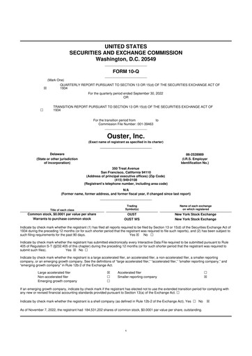 Thumbnail Ouster 10-Q Quarterly Report FY2022 