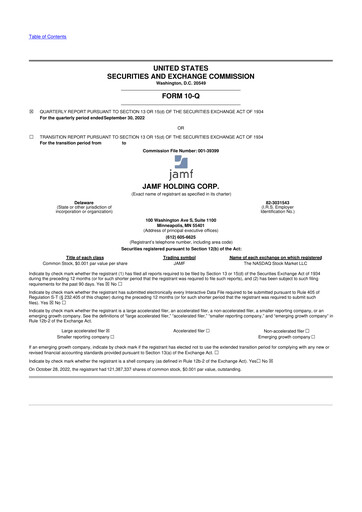 Thumbnail Jamf 10-Q Quarterly Report FY2022 