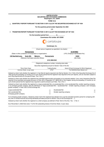 Thumbnail Cantaloupe 10-Q Quarterly Report FY2023 