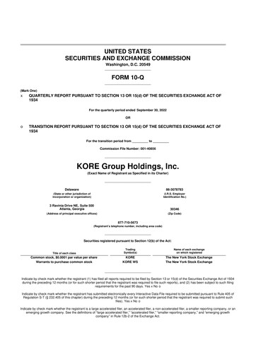 Thumbnail KORE Group 10-Q Quarterly Report FY2022 