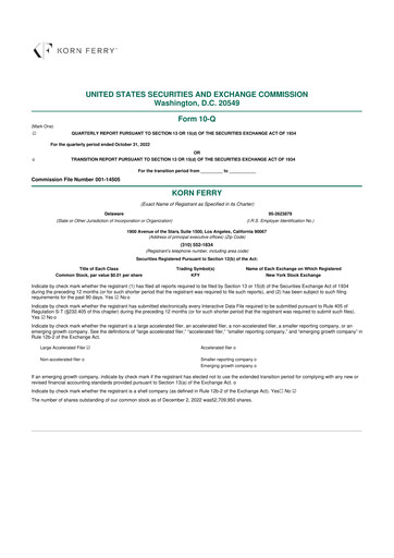 Thumbnail Korn Ferry
 10-Q Quarterly Report FY2023 