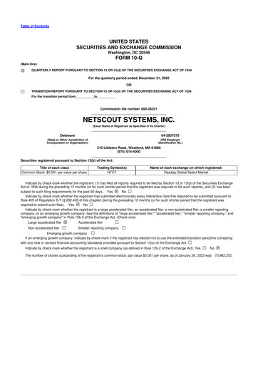 Thumbnail NETSCOUT 10-Q Quarterly Report FY2023 