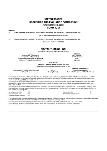 Thumbnail Digital Turbine
 10-Q Quarterly Report FY2023 