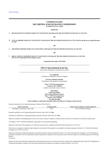 Thumbnail Telus International 20-F Annual Report 2022